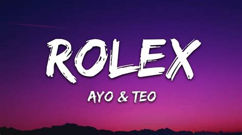 ayo teo rolex lyrics|rollie lyrics song.